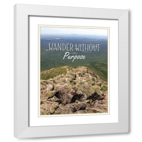Wander Without Purpose White Modern Wood Framed Art Print with Double Matting by Deiter, Lori