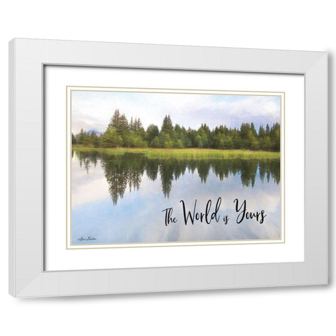 The World is Yours White Modern Wood Framed Art Print with Double Matting by Deiter, Lori