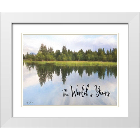 The World is Yours White Modern Wood Framed Art Print with Double Matting by Deiter, Lori