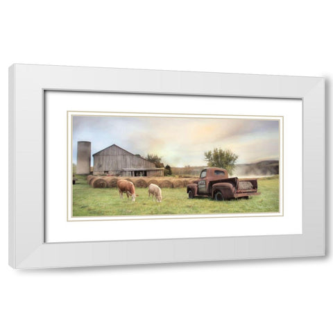 Tioga County Farmland  White Modern Wood Framed Art Print with Double Matting by Deiter, Lori