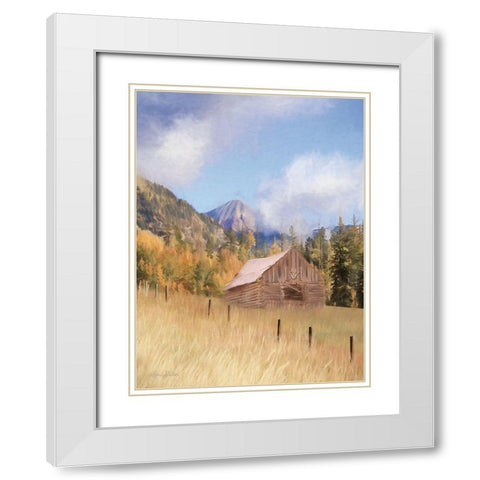 San Juan Hunting Cabin White Modern Wood Framed Art Print with Double Matting by Deiter, Lori