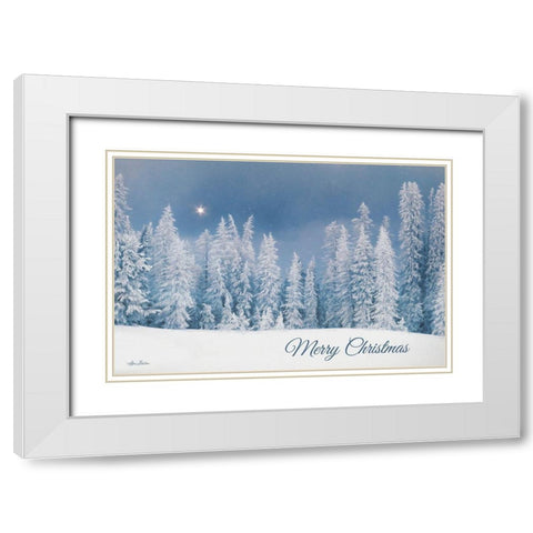Lava Mountain Merry Christmas     White Modern Wood Framed Art Print with Double Matting by Deiter, Lori