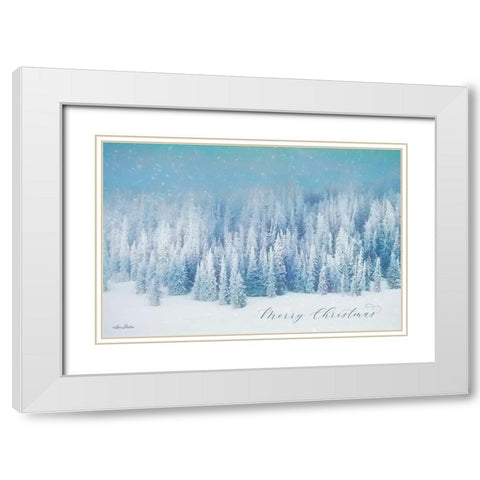 Snowy Turquoise Forest      White Modern Wood Framed Art Print with Double Matting by Deiter, Lori