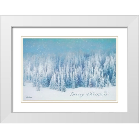 Snowy Turquoise Forest      White Modern Wood Framed Art Print with Double Matting by Deiter, Lori