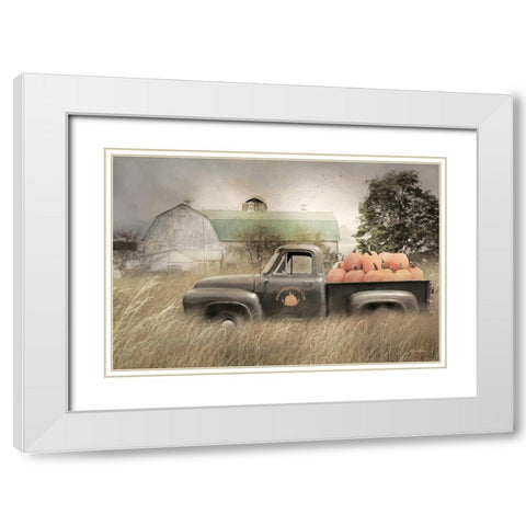 Happy Harvest Truck White Modern Wood Framed Art Print with Double Matting by Deiter, Lori