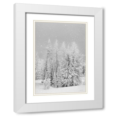 Snowy Lava Mountain   White Modern Wood Framed Art Print with Double Matting by Deiter, Lori