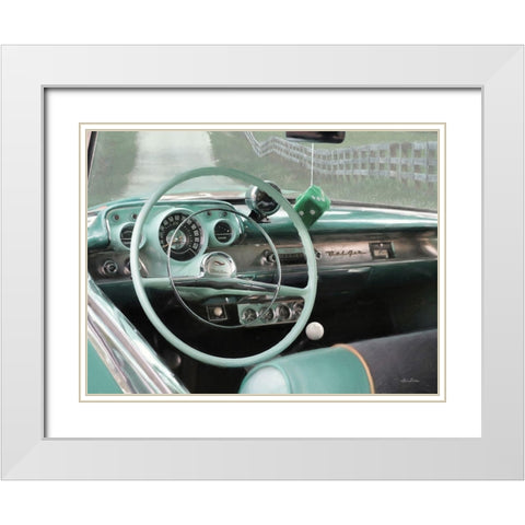1957 Chevy Bel-Air White Modern Wood Framed Art Print with Double Matting by Deiter, Lori