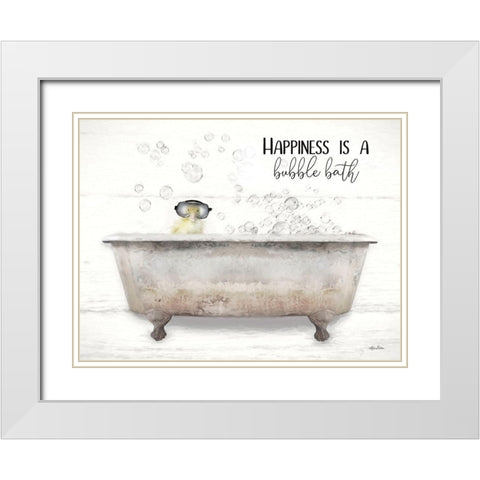 Happiness is a Bubble Bath White Modern Wood Framed Art Print with Double Matting by Deiter, Lori