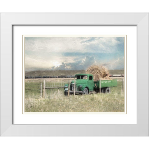 Hay for Sale White Modern Wood Framed Art Print with Double Matting by Deiter, Lori