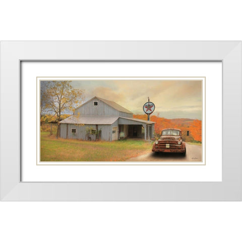 The Old Station White Modern Wood Framed Art Print with Double Matting by Deiter, Lori