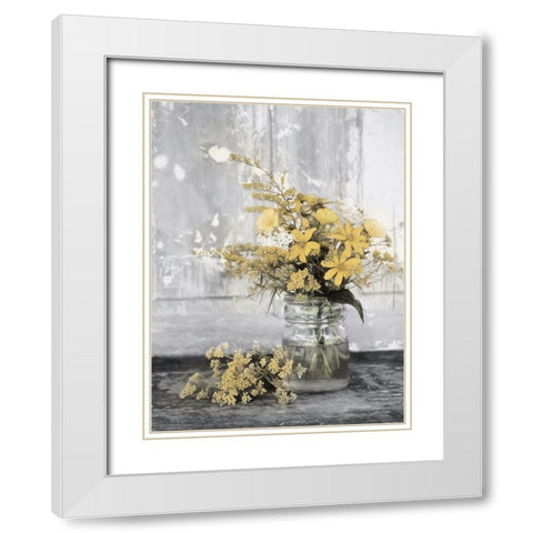 Gold Wildflowers II       White Modern Wood Framed Art Print with Double Matting by Deiter, Lori