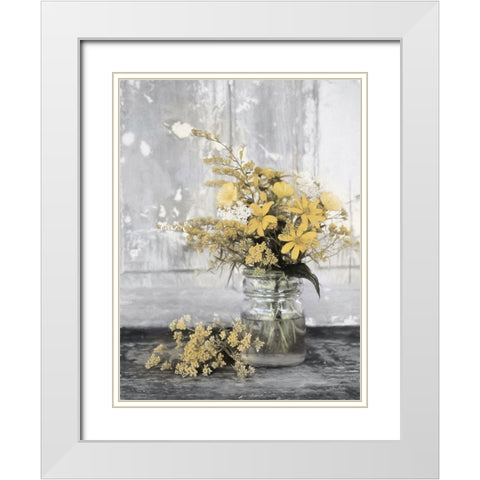 Gold Wildflowers II       White Modern Wood Framed Art Print with Double Matting by Deiter, Lori