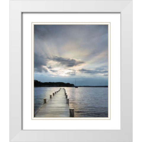 Sunset on the Bay White Modern Wood Framed Art Print with Double Matting by Deiter, Lori
