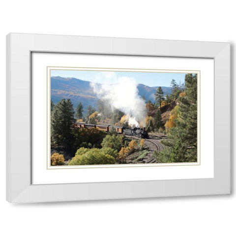 Durango Silverton Train IV White Modern Wood Framed Art Print with Double Matting by Deiter, Lori