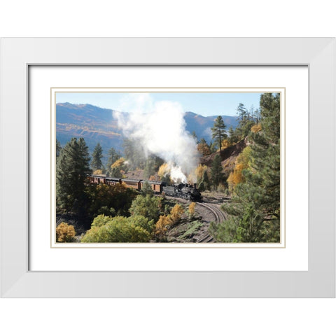 Durango Silverton Train IV White Modern Wood Framed Art Print with Double Matting by Deiter, Lori