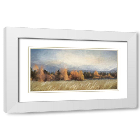 Dillon Dam Fall Colors White Modern Wood Framed Art Print with Double Matting by Deiter, Lori