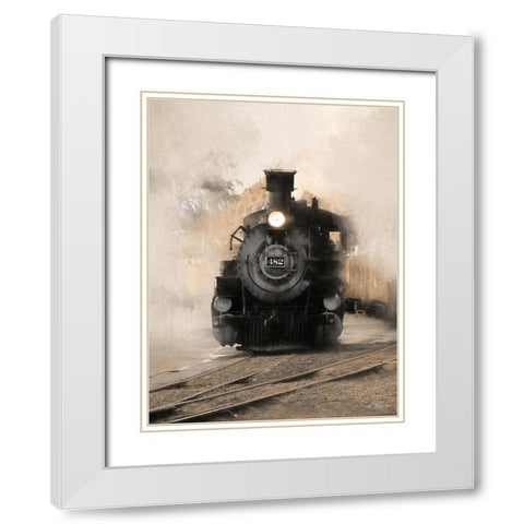 Durango Train White Modern Wood Framed Art Print with Double Matting by Deiter, Lori