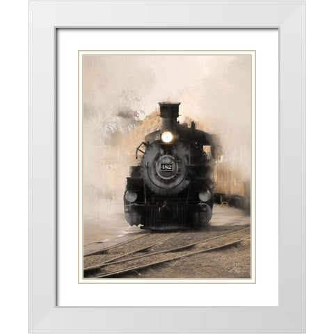 Durango Train White Modern Wood Framed Art Print with Double Matting by Deiter, Lori
