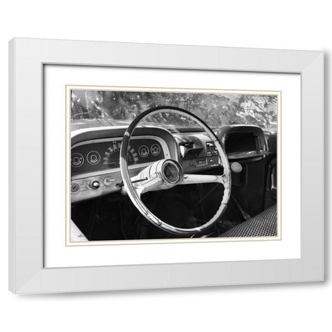 Chevy Steering Wheel White Modern Wood Framed Art Print with Double Matting by Deiter, Lori
