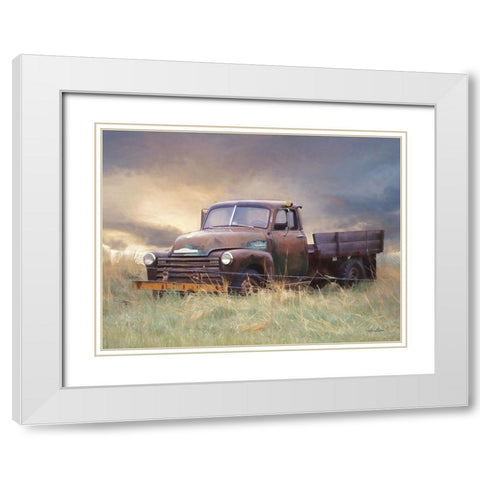 Rusty Chevy White Modern Wood Framed Art Print with Double Matting by Deiter, Lori