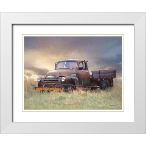 Rusty Chevy White Modern Wood Framed Art Print with Double Matting by Deiter, Lori