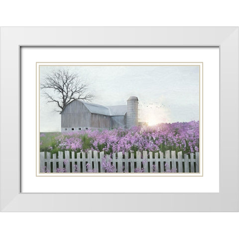 Spring Blessings White Modern Wood Framed Art Print with Double Matting by Deiter, Lori
