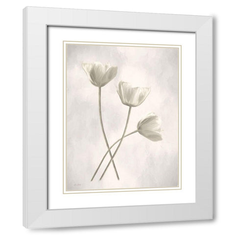Bleached Tulips III White Modern Wood Framed Art Print with Double Matting by Deiter, Lori