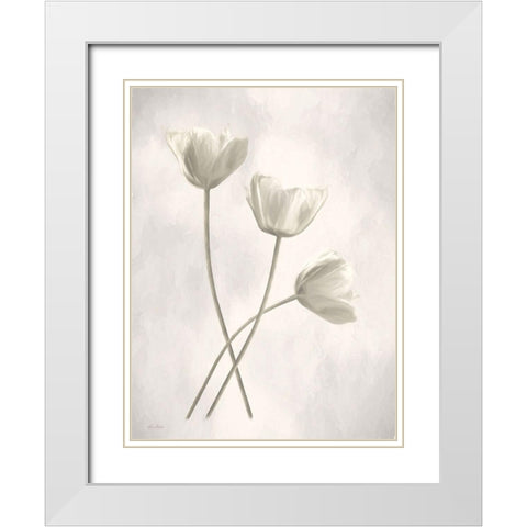 Bleached Tulips III White Modern Wood Framed Art Print with Double Matting by Deiter, Lori