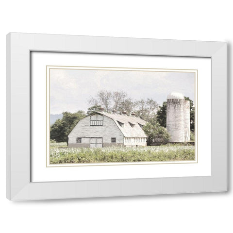 New Jersey Farm       White Modern Wood Framed Art Print with Double Matting by Deiter, Lori