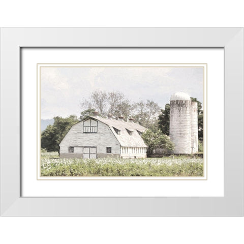 New Jersey Farm       White Modern Wood Framed Art Print with Double Matting by Deiter, Lori