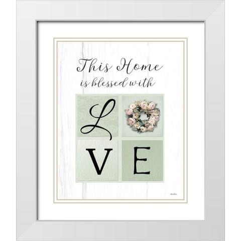 Blessed With Love White Modern Wood Framed Art Print with Double Matting by Deiter, Lori