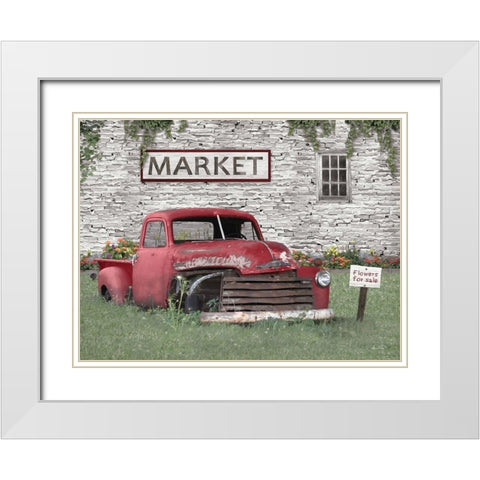 Truck at Market White Modern Wood Framed Art Print with Double Matting by Deiter, Lori
