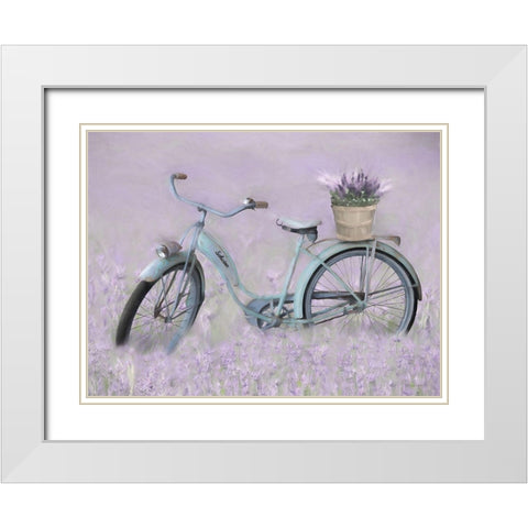 Bicycle in Lavender White Modern Wood Framed Art Print with Double Matting by Deiter, Lori