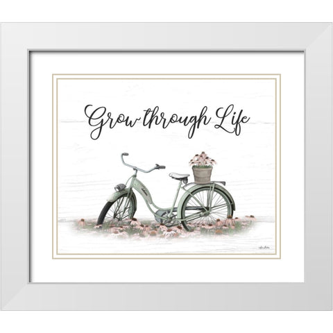 Grow Through Life  White Modern Wood Framed Art Print with Double Matting by Deiter, Lori