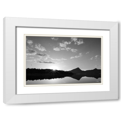 Estes Lake Sunrise   White Modern Wood Framed Art Print with Double Matting by Deiter, Lori
