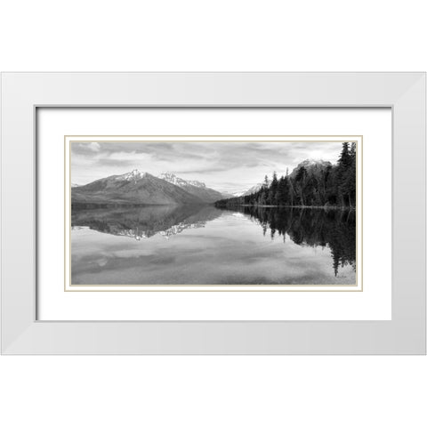 Lake McDonald   White Modern Wood Framed Art Print with Double Matting by Deiter, Lori