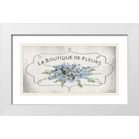 La Boutique Blue  White Modern Wood Framed Art Print with Double Matting by Deiter, Lori