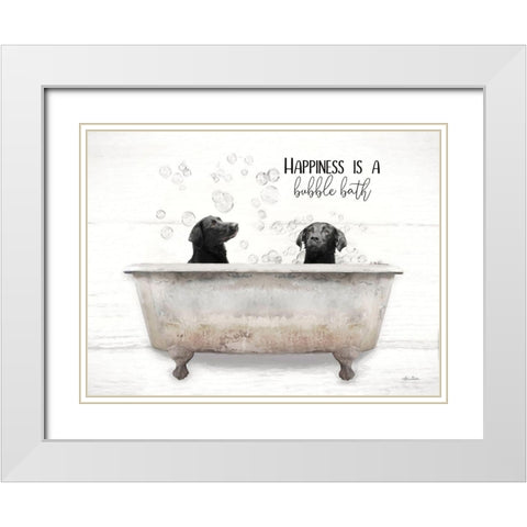 Happiness is a Bubble Bath White Modern Wood Framed Art Print with Double Matting by Deiter, Lori