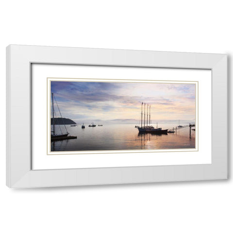 Bar Harbor Silhouettes White Modern Wood Framed Art Print with Double Matting by Deiter, Lori