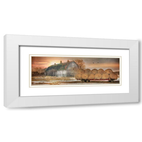 Sunset on the Farm White Modern Wood Framed Art Print with Double Matting by Deiter, Lori