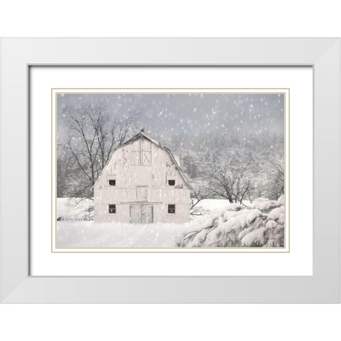 Old Delaware Farm White Modern Wood Framed Art Print with Double Matting by Deiter, Lori