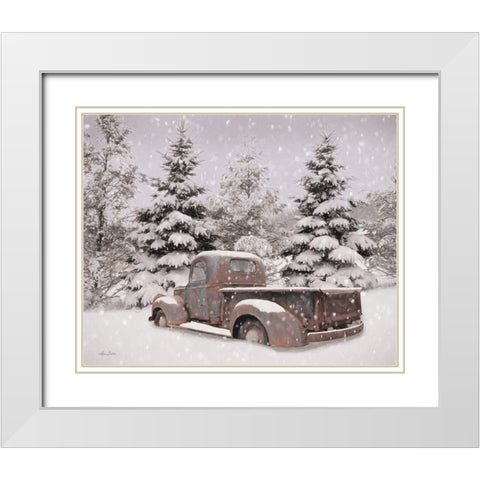 Snowed In White Modern Wood Framed Art Print with Double Matting by Deiter, Lori