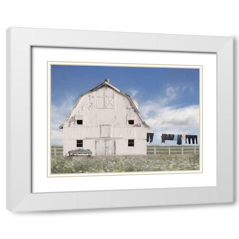 Amish Laundry White Modern Wood Framed Art Print with Double Matting by Deiter, Lori