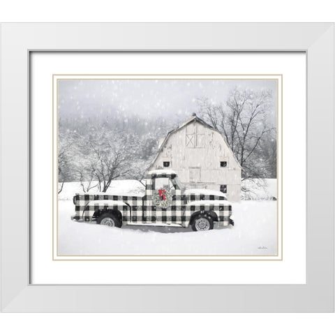 Checkered Country Christmas    White Modern Wood Framed Art Print with Double Matting by Deiter, Lori