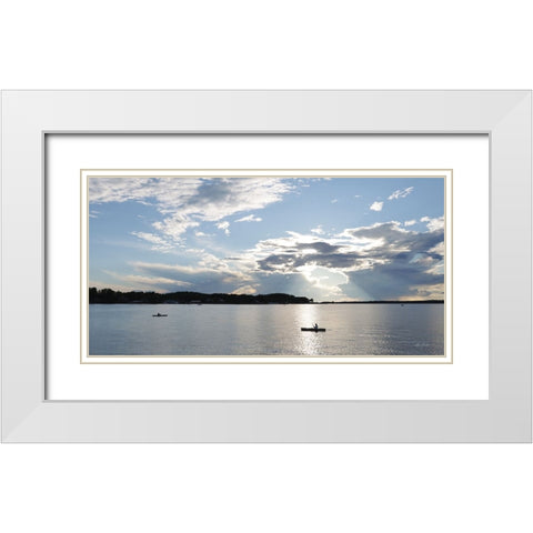 The River is Calling White Modern Wood Framed Art Print with Double Matting by Deiter, Lori