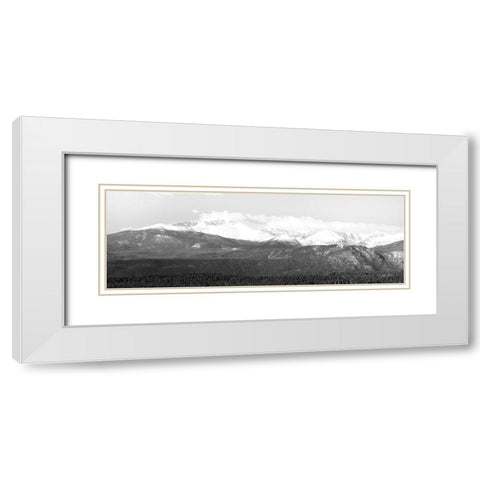 Longs Peak   White Modern Wood Framed Art Print with Double Matting by Deiter, Lori
