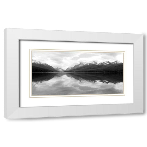 Bowman Lake Reflections    White Modern Wood Framed Art Print with Double Matting by Deiter, Lori