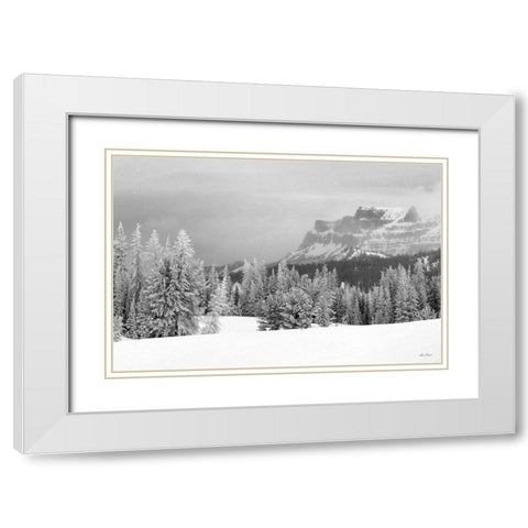 Snowy Lava Mountain   White Modern Wood Framed Art Print with Double Matting by Deiter, Lori