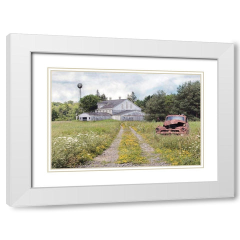 Grand Old Barn White Modern Wood Framed Art Print with Double Matting by Deiter, Lori