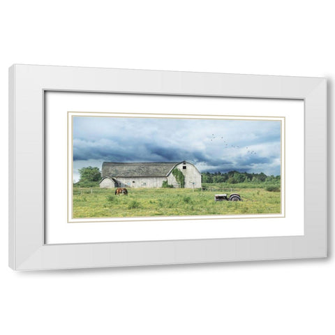 Green Pastures      White Modern Wood Framed Art Print with Double Matting by Deiter, Lori
